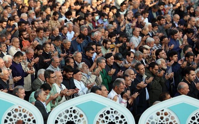 Iranians perform a prayer for rainfall at the Saleh Shrine in Tehran on November 14, 2025, as the country suffers from severe water shortages. (AFP) Iranians perform a prayer for rainfall at the Saleh Shrine in Tehran on November 14, 2025, as the country suffers from severe water shortages. (AFP)