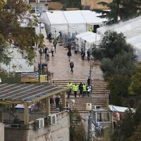 Settlers in Hebron for an annual pilgrimage to mark the Torah reading of Chayei Sarah, November 15, 2025 (HAZEM BADER / AFP)