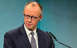 German Chancellor Friedrich Merz delivers the opening speech at an economic summit hosted by German newspaper Süddeutsche Zeitung at the Adlon Hotel in Berlin, November 17, 2025. (Tobias Schwarz/AFP)