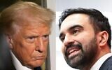 (COMBO) This combination of pictures created on November 19, 2025, shows US President Donald Trump aboard Air Force One on October 24, 2025 (L) and New York City Mayor-elect Zohran Mamdani in New York City, on November 12, 2025. (ANDREW CABALLERO-REYNOLDS and CHARLY TRIBALLEAU / AFP)