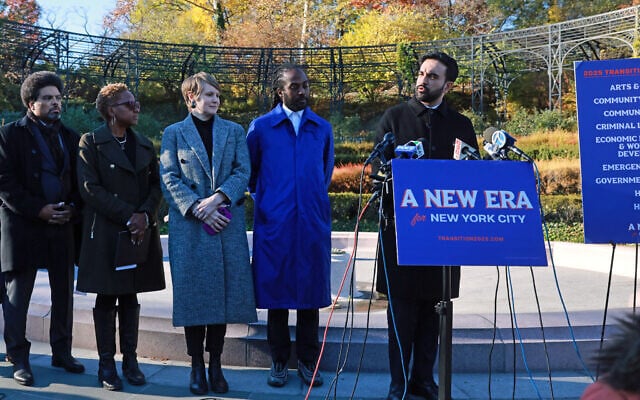 Mayor-elect Zohran Mamdani speaks to the media as he stands with some of the people he has appointed to help with his transition to City Hall in New York City, on November 24, 2025. (SPENCER PLATT / GETTY IMAGES NORTH AMERICA / Getty Images via AFP) Mayor-elect Zohran Mamdani speaks to the media as he stands with some of the people he has appointed to help with his transition to City Hall in New York City, on November 24, 2025. (SPENCER PLATT / GETTY IMAGES NORTH AMERICA / Getty Images via AFP)