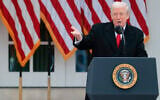 US President Donald Trump delivers remarks during the 78th annual National Thanksgiving Turkey Presentation in the Rose Garden of the White House in Washington, DC, on November 25, 2025. (Heather Diehl / GETTY IMAGES NORTH AMERICA / Getty Images via AFP)