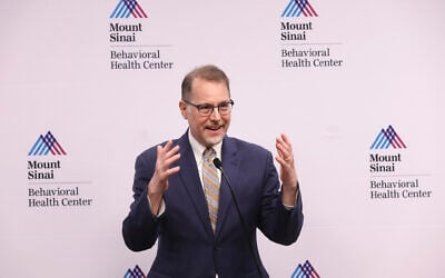 Mark Levine delivers remarks at an opening ceremony for the Mount Sinai-Behavioral Health Center, June 8, 2023 in New York. (Jason DeCrow/AP Images for Mount Sinai Health System)