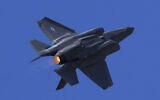 US Air Force fighter aircraft F-35 performs aerobatic maneuvers on the second day of the Aero India 2025, a biennial event, at Yelahanka air base in Bengaluru, India, February 11, 2025. (AP/ Aijaz Rahi)