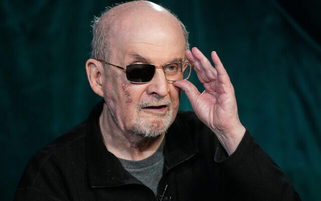 Author Salman Rushdie appears during an interview in New York, October 29, 2025. (AP Photo/Richard Drew) Author Salman Rushdie appears during an interview in New York, October 29, 2025. (AP Photo/Richard Drew)