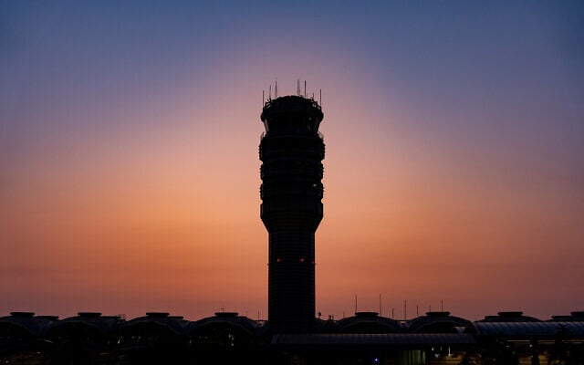 The control tower for Ronald Reagan Washington National Airport is seen at sunrise in Arlington, Virginia, on August 8, 2025. (Alex Brandon/AP) The control tower for Ronald Reagan Washington National Airport is seen at sunrise in Arlington, Virginia, on August 8, 2025. (Alex Brandon/AP)
