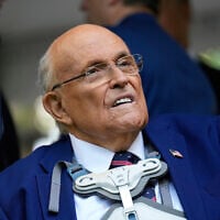 FILE - Former NYC mayor Rudy Giuliani participates in a ceremony commemorating the anniversary of the 9-11 terror attacks in New York, September 11, 2025. (Seth Wenig/AP)