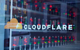 FILE - Lava lamps are seen through a lobby window at the headquarters of Cloudflare in San Francisco, August 31, 2022. (AP Photo/Eric Risberg, File)