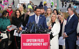 From left; US Reps. Ro Khanna, Marjorie Taylor-Greene, and Thomas Massie speak during a news conference as the US House prepares to vote on the Epstein Files Transparency Act, at the US Capitol in Washington, November 18, 2025. (AP Photo/J. Scott Applewhite)