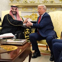 President Donald Trump meets Saudi Arabia's Crown Prince Mohammed bin Salman in the Oval Office of the White House, November 18, 2025, in Washington. (AP Photo/Evan Vucci)