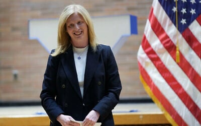 NYPD Commissioner Jessica Tisch at her swearing in ceremony at police headquarters in New York, November 25, 2024. (AP Photo/Seth Wenig, File)