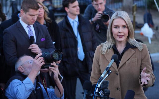 White House press secretary Karoline Leavitt speaks with reporters at the White House, November 24, 2025. (AP Photo/ Evan Vucci) White House press secretary Karoline Leavitt speaks with reporters at the White House, November 24, 2025. (AP Photo/ Evan Vucci)