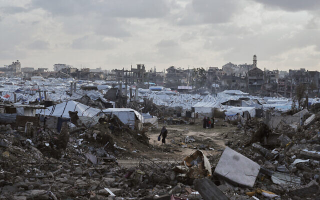 A tent camp for displaced Palestinians stand amid the destruction resulting from the Israel-Hamas war, north of Gaza City, November 25, 2025. (AP Photo/Jehad Alshrafi) A tent camp for displaced Palestinians stand amid the destruction resulting from the Israel-Hamas war, north of Gaza City, November 25, 2025. (AP Photo/Jehad Alshrafi)