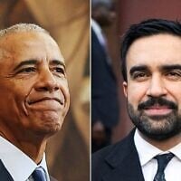 L-R: Former President Barack Obama arrives before the 60th Presidential Inauguration in the Rotunda of the U.S. Capitol in Washington, on January 20, 2025. (Chip Somodevilla/Pool Photo via AP, File); New York City mayoral candidate Zohran Mamdani attends a campaign event on November 1, 2025, in the Brooklyn borough of New York City. (Stephanie Keith/Getty Images/AFP)