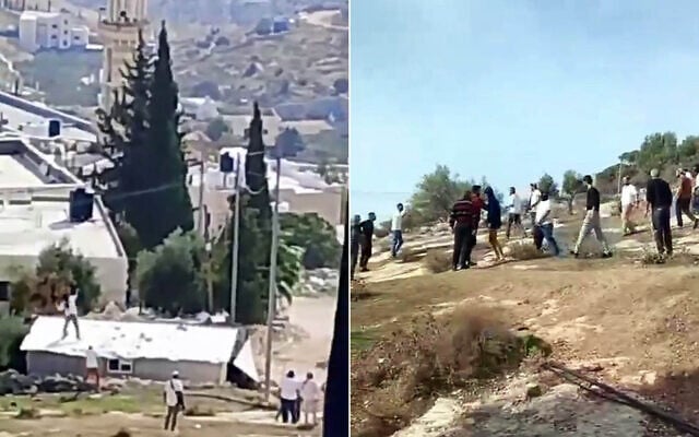 Settlers and Palestinians face off near Bethlehem, November 29, 2025. (Screenshots, used in accordance with Clause 27a of the Copyright Law) Settlers and Palestinians face off near Bethlehem, November 29, 2025. (Screenshots, used in accordance with Clause 27a of the Copyright Law)