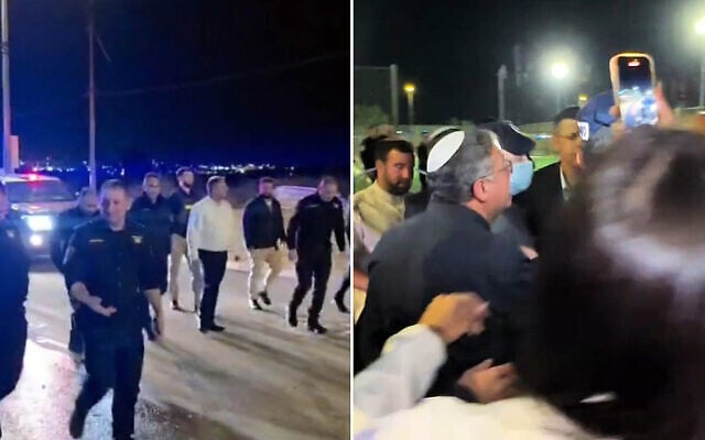 National Security Minister Itamar Ben Gvir arrives in Lakiya on November 23, 2025. (Screenshots/social media, used in accordance with Clause 27a of the Copyright Law) National Security Minister Itamar Ben Gvir arrives in Lakiya on November 23, 2025. (Screenshots/social media, used in accordance with Clause 27a of the Copyright Law)