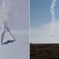 A combo image of footage posted to X showing a Turkish military C-130 crashing in Georgia, November 11, 2025. (Screengrabs / X)