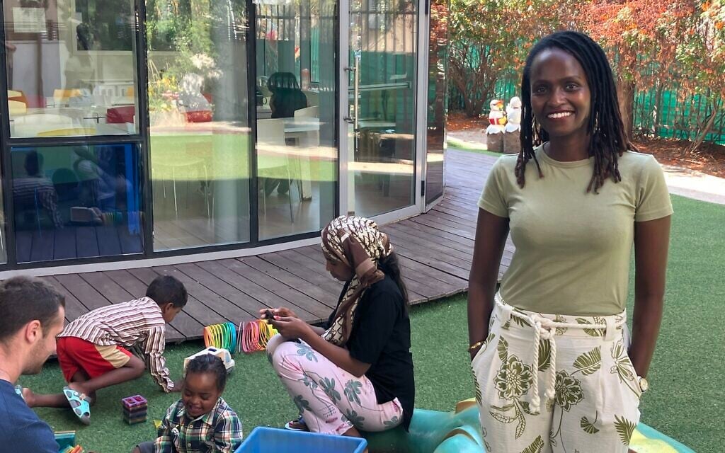 Dr. Lise Mumporeze, a Rwanda genocide survivor, stands in the backyard of the Save a Child's Heart Legacy Heritage Children's Home in Holon on the last day of her training program in Israel before she returns to Rwanda to become the first pediatric intensive care specialist in the country on November 3, 2025. (Diana Bletter/Times of Israel) Dr. Lise Mumporeze, a Rwanda genocide survivor, stands in the backyard of the Save a Child's Heart Legacy Heritage Children's Home in Holon on the last day of her training program in Israel before she returns to Rwanda to become the first pediatric intensive care specialist in the country on November 3, 2025. (Diana Bletter/Times of Israel)