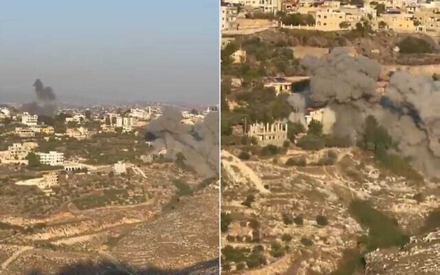 IDF airstrikes in the southern Lebanese town of Shehour, after an evacuation warning, November 19, 2025. (X video screenshot: used in accordance with Clause 27a of the Copyright Law) IDF airstrikes in the southern Lebanese town of Shehour, after an evacuation warning, November 19, 2025. (X video screenshot: used in accordance with Clause 27a of the Copyright Law)