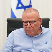 Histadrut labor federation chief Arnon Bar-David visiting Kiryat Shmona, June 27, 2024. (Ayal Margolin/Flash90)