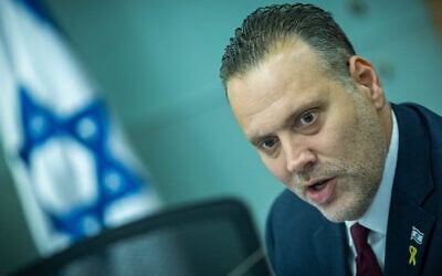 Minister of Culture and Sports Miki Zohar attends an Education, Culture, and Sports Committee meeting at the Knesset in Jerusalem, May 7, 2025. (Yonatan Sindel/Flash90)