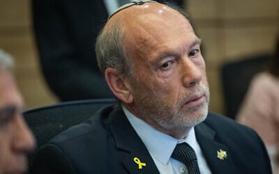 State Comptroller Matanyahu Englman attends a State Control Committee meeting at the Knesset in Jerusalem, May 12, 2025. (Yonatan Sindel/Flash90)