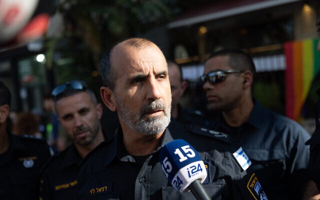 File: Police chief Danny Levy at the Jerusalem Pride Parade, June 6, 2025 (Yonatan Sindel/Flash90) File: Police chief Danny Levy at the Jerusalem Pride Parade, June 6, 2025 (Yonatan Sindel/Flash90)