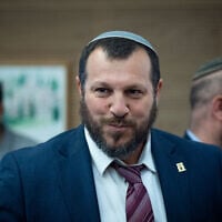 File: Heritage Minister Amichai Eliyahu speaks at the Knesset in Jerusalem, on July 7, 2025 (Yonatan Sindel/Flash90)