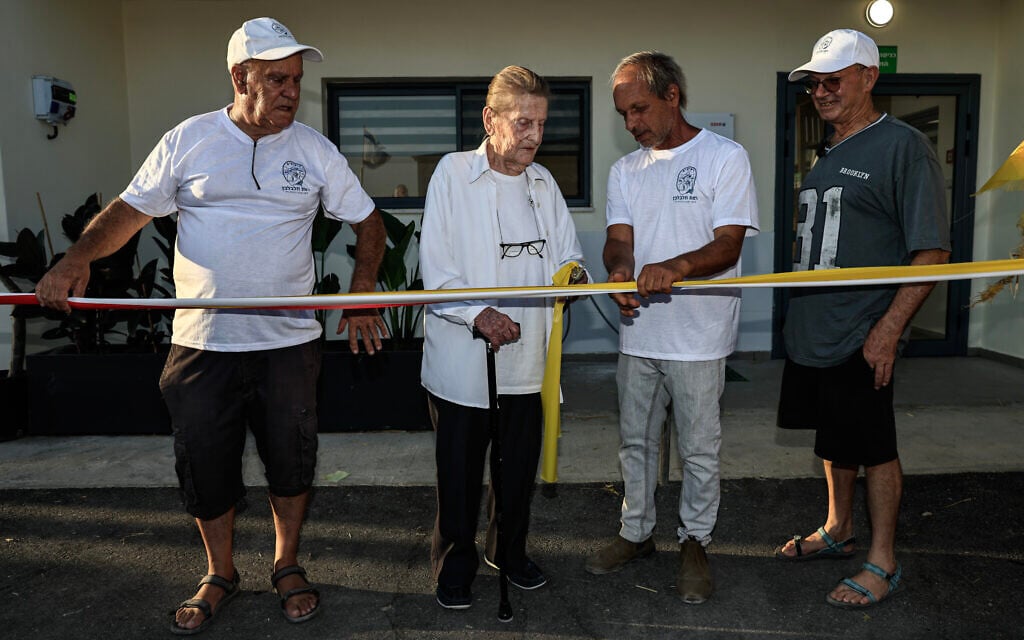 The renovated dairy barn in Kibbutz Kissufim, near the Gaza border, after it was damaged in the October 7 massacre, July 28, 2025. (Tsafrir Abayov/Flash90) The renovated dairy barn in Kibbutz Kissufim, near the Gaza border, after it was damaged in the October 7 massacre, July 28, 2025. (Tsafrir Abayov/Flash90)