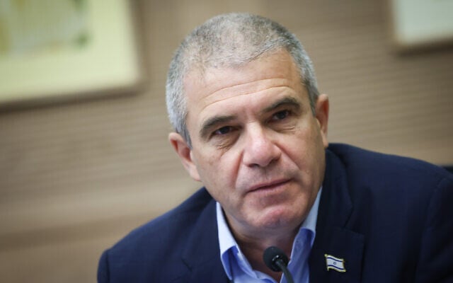 Gal Hirsch, the government pointman on hostages, at a meeting of the Knesset National Security Committee on a law allowing the death penalty for terrorists on November 3, 2025 (Chaim Goldberg/Flash90)
