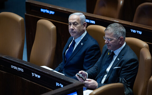 Prime Minister Benjamin Netanyahu attends a "40-signature" debate at the Knesset in Jerusalem, on November 10, 2025 (Yonatan Sindel/Flash90) Prime Minister Benjamin Netanyahu attends a "40-signature" debate at the Knesset in Jerusalem, on November 10, 2025 (Yonatan Sindel/Flash90)