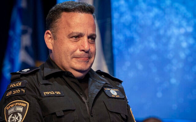 Commander of the Lahav 433 Unit, Manny Binyamin, attends a ceremony at the National Police Academy in Beit Shemesh, April 20, 2025. (Oren Ben Hakoon/Flash90)