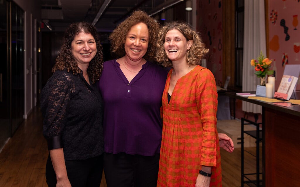 From left: Authors Tova Mirvis and Maya Arad, with Jewish Book Council CEO Naomi Firestone-Teeter, at right. (Courtesy/Jewish Book Council) From left: Authors Tova Mirvis and Maya Arad, with Jewish Book Council CEO Naomi Firestone-Teeter, at right. (Courtesy/Jewish Book Council)