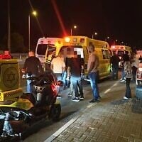 Scene of a fatal shooting in the Arab town of Kfar Kara, November 1, 2025. (Magen David Adom)