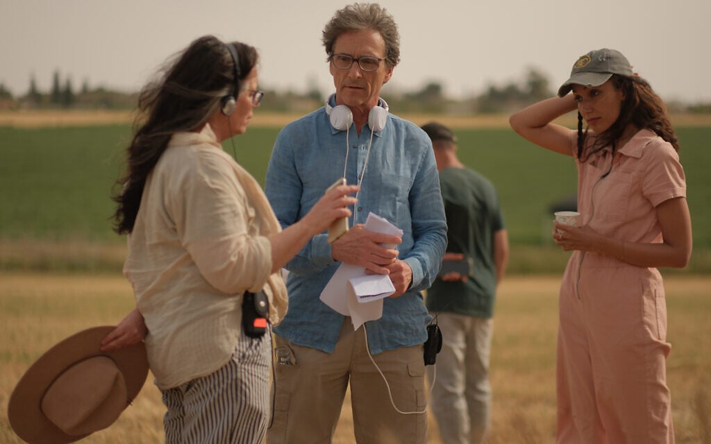 Behind-the-scenes while filming Paramount+ series 'Red Alert' in spring 2025 with co-creator Ruth Efroni, far left, executive producer Lawrence Bender and executive producer Cindy Cederlund (Ran Mendelson/Green Productions, Bender Brown Productions, Keshet 12, the IEF; Paramount+) Behind-the-scenes while filming Paramount+ series 'Red Alert' in spring 2025 with co-creator Ruth Efroni, far left, executive producer Lawrence Bender and executive producer Cindy Cederlund (Ran Mendelson/Green Productions, Bender Brown Productions, Keshet 12, the IEF; Paramount+)