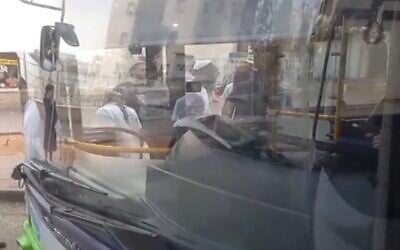 Aftermath of an alleged attack on an Arab bus driver in Modi'in, November 2025. (Channel 13 Screenshot) Aftermath of an alleged attack on an Arab bus driver in Modi'in, November 2025. (Channel 13 Screenshot)