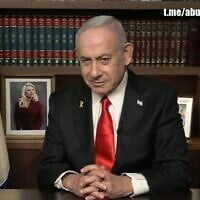 Prime Minister Benjamin Netanyahu gives an interview to the Abu Ali Express Telegram channel, which aired November 20, 2025. (Abu Ali Express screenshot/Telegram)