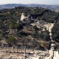 The archaeological site of Sebastia in the West Bank, in a handout photo issued on November 20, 2025. (COGAT)