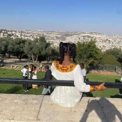 Ethiopian Jews attend a ceremony for the Sigd holiday on the Armon Hanatziv Promenade overlooking Jerusalem's Old City on November 20, 2025. (Rossella Tercatin/Times of Israel) Ethiopian Jews attend a ceremony for the Sigd holiday on the Armon Hanatziv Promenade overlooking Jerusalem's Old City on November 20, 2025. (Rossella Tercatin/Times of Israel)