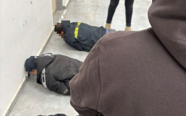 Three men detained by police on suspicion of involvement in a deadly shooting, which left one dead in the Negev Bedouin town of Tel Sheva on November 26, 2025. (Israel Police) Three men detained by police on suspicion of involvement in a deadly shooting, which left one dead in the Negev Bedouin town of Tel Sheva on November 26, 2025. (Israel Police)