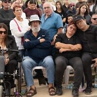 The family of Dror Or, whose body was released by Hamas, buries him at Kibbutz Be'eri on November 30, 2025 (Dana Reany/Hostages Forum)