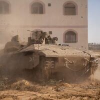 IDF troops operate on the eastern side of the Yellow Line in southern Gaza's Khan Younis, in a handout photo issued on November 9, 2025. (Israel Defense Forces)