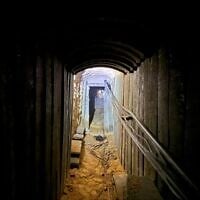This image released by the IDF on November 20, 2025, shows the inside a major Hamas tunnel in southern Gaza, where it says the body of Lt. Hadar Goldin had been held by the terror group in recent years. (Israel Defense Forces)