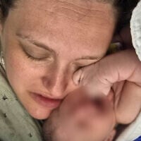 Hadas Levy with her baby, conceived from the sperm of her fiancé, Natanel Silberg, after he was killed in December 2023, fighting Hamas terrorists in Gaza. (Courtesy/Hadas Levy)