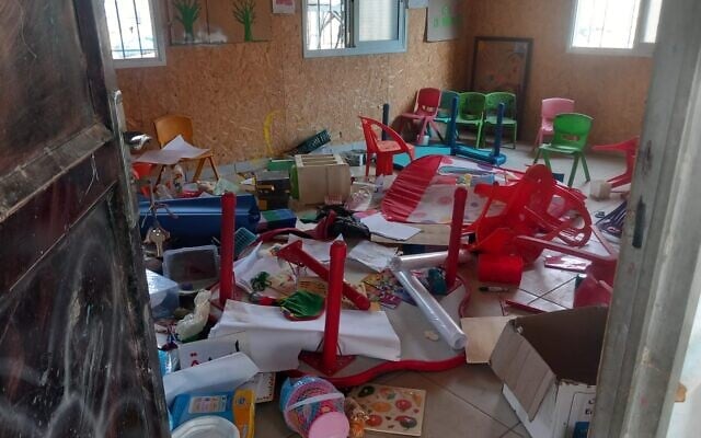 One of the homes in the Kasrat community in the West Bank, following a Border Police search there. November 4, 2025. (courtesy)