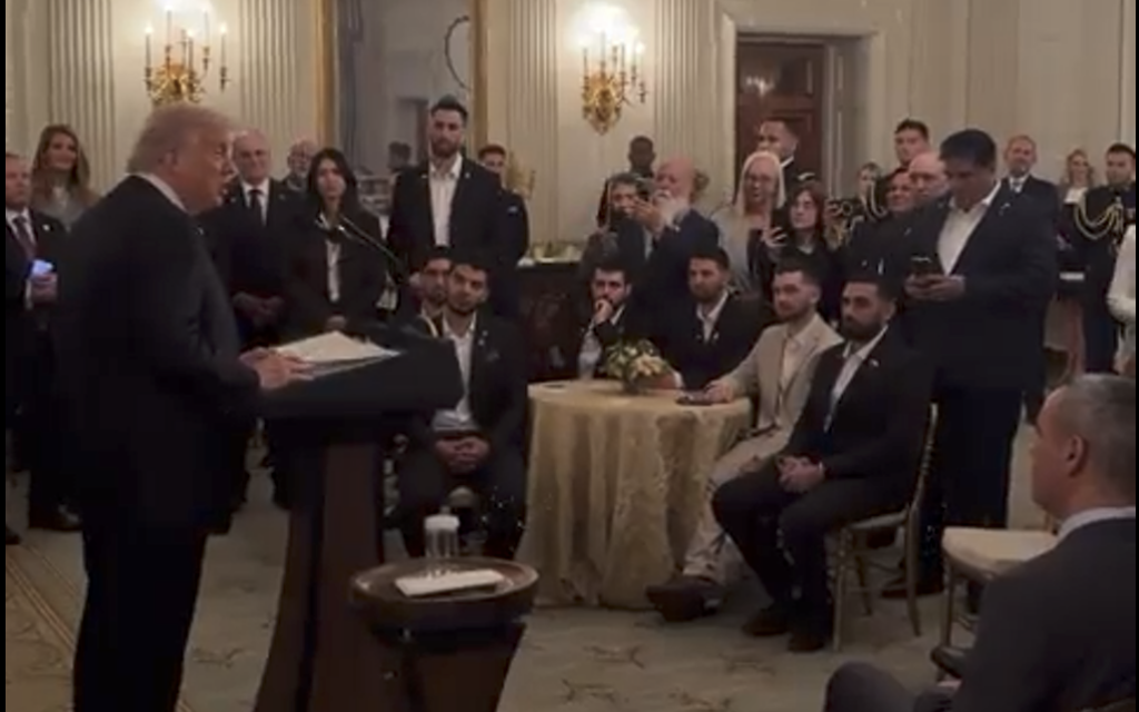 US President Donald Trump speaks to a group of former Israeli hostages in the White House on November 20, 2025. (Screenshot/X) US President Donald Trump speaks to a group of former Israeli hostages in the White House on November 20, 2025. (Screenshot/X)