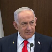 Prime Minister Benjamin Netanyahu speaks during a cabinet meeting on November 2, 2025. (Screenshot/GPO)