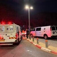 First responders work the scene of a murder in south Tel Aviv on November 13, 2025. (ZAKA via X)