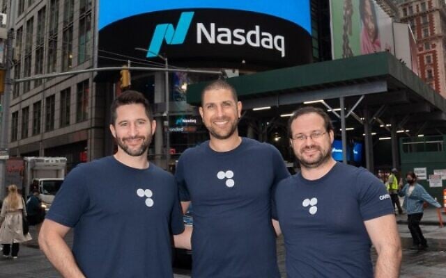 Founders of Israeli AI emergency response startup Carbyne (from left to right): Alex Dizengoff, Amir Elichai, Yony Yatsun. (Courtesy)