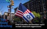 IMAGE: A pro-Israel protester outside Columbia University in Manhattan, April 22, 2024. (Luke Tress)
